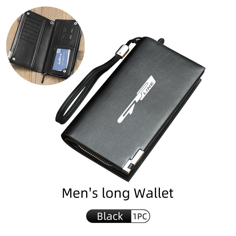 CKTJ8 Car Leather Wallet Credit Card ID Holder Coin Zipper Purse For KIA Rio K5 K2 Sportage Ceed Sorento Picanto Stinger Soul