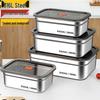 Stainless Steel Food-Grade Rectangular Dish Container with Lid