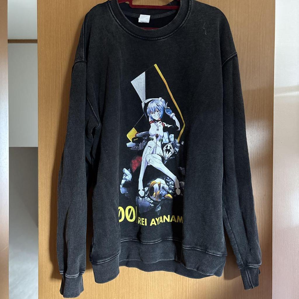 [USED] Evangelion Ayanami Rei Anime Long Sleeve T-Shirt Sweatshirt Black