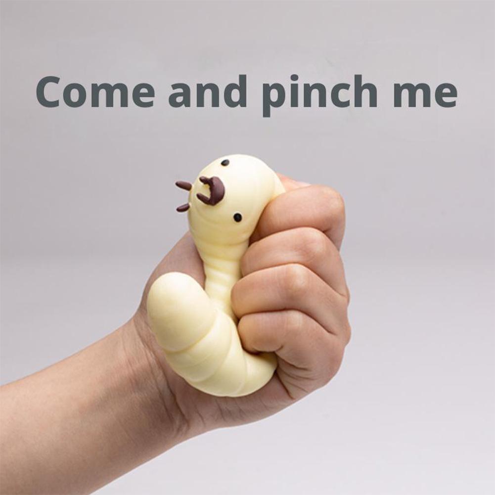 Cute Soybean Worm Toy Pinching Fun Slow Rise Toy Stretchy D0L5