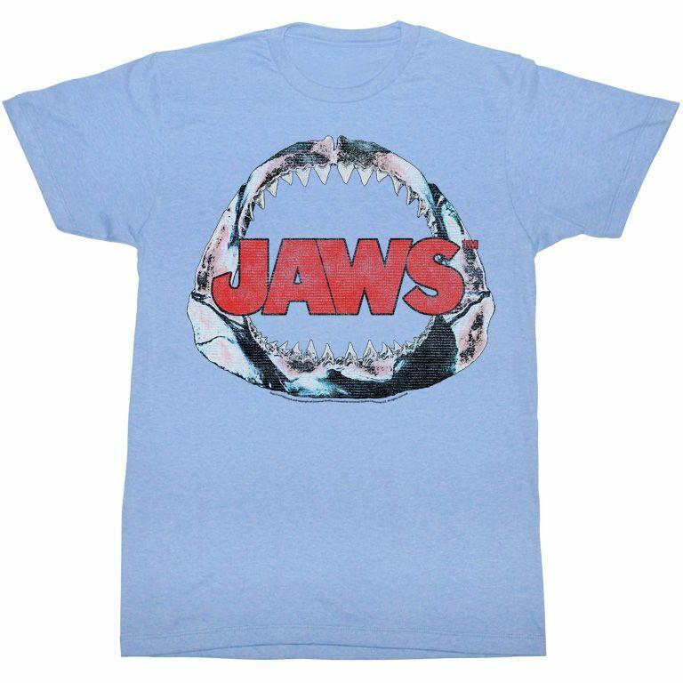 Jaws Bone Light Blue Heather Adult T-Shirt M