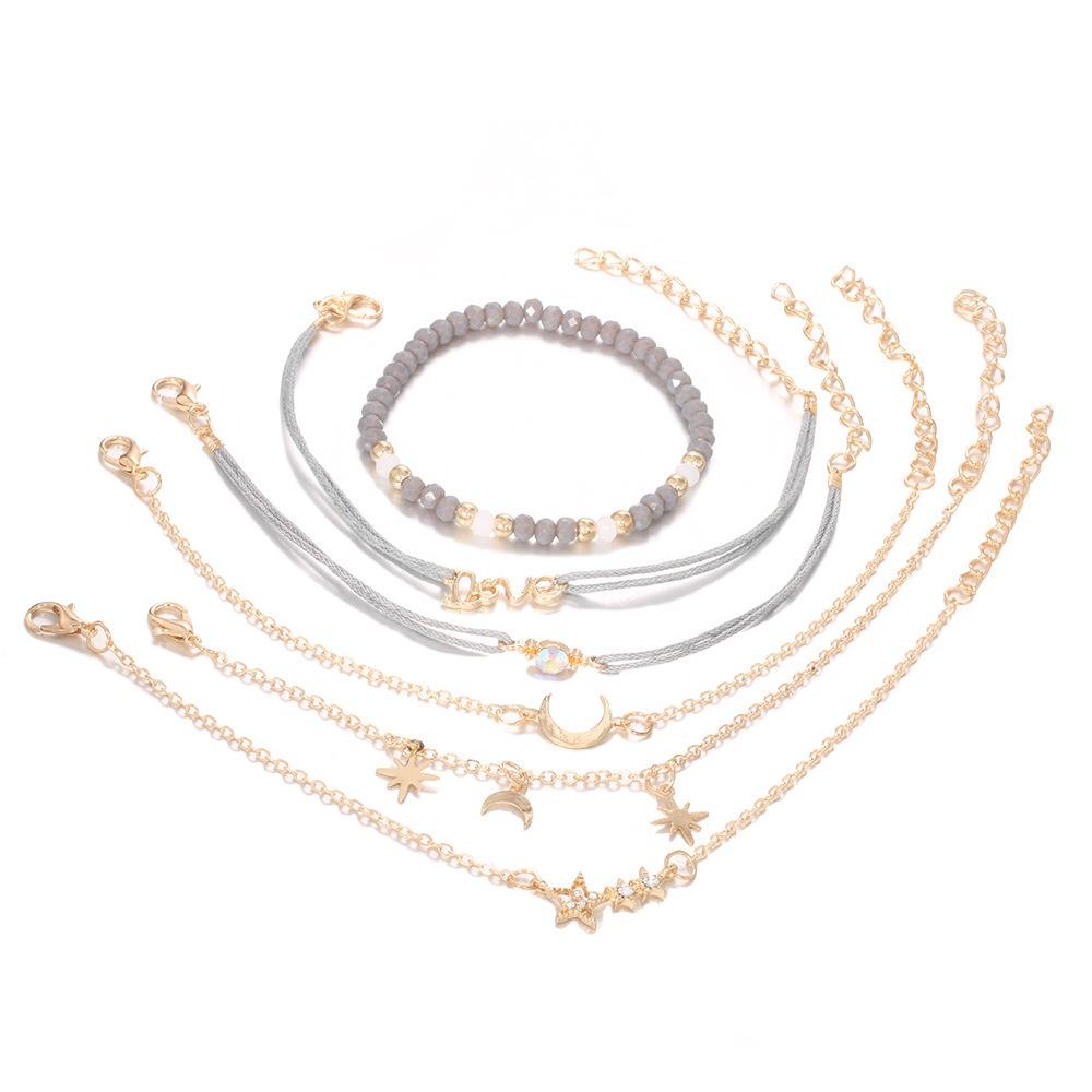 Trendy Autumn Bracelet Set With Star And Moon Pendants Unisex Design Perfect For Gifts