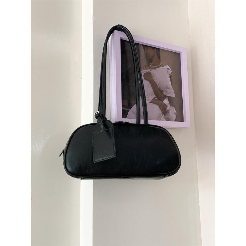 New Shoulder Bag Women's Large-capacity Double Zipper Leather Brand Handbag Women's Versatile Niche Style Underarm Bag Women