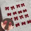 50Pcs Vinho Tinto Resina Laço Unha Charme A Granel Mix Tamanho 3D Fita Bowkont Mini Kawaii Nail Art Acessórios Diy Unhas Bonitas Decorações