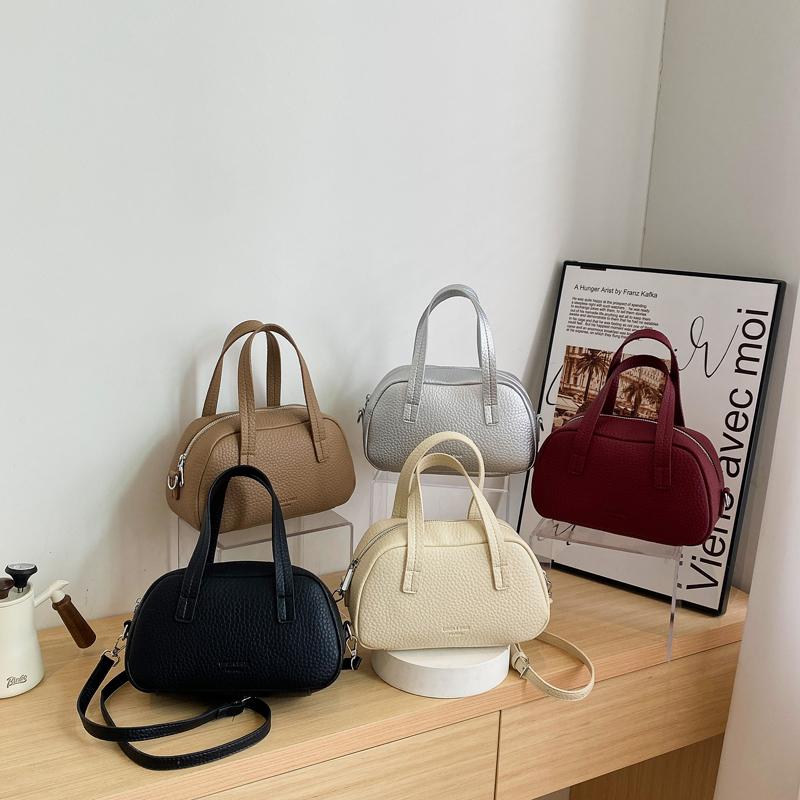 Monochromatic PU female shoulder bag with buckle for women textured bag with all the matches zipped bags feminine