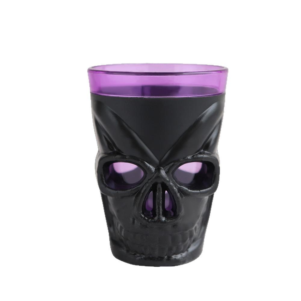 LED Light Skull Head Glowing Wine Cup Double Layer Design Drinking Mug Bar