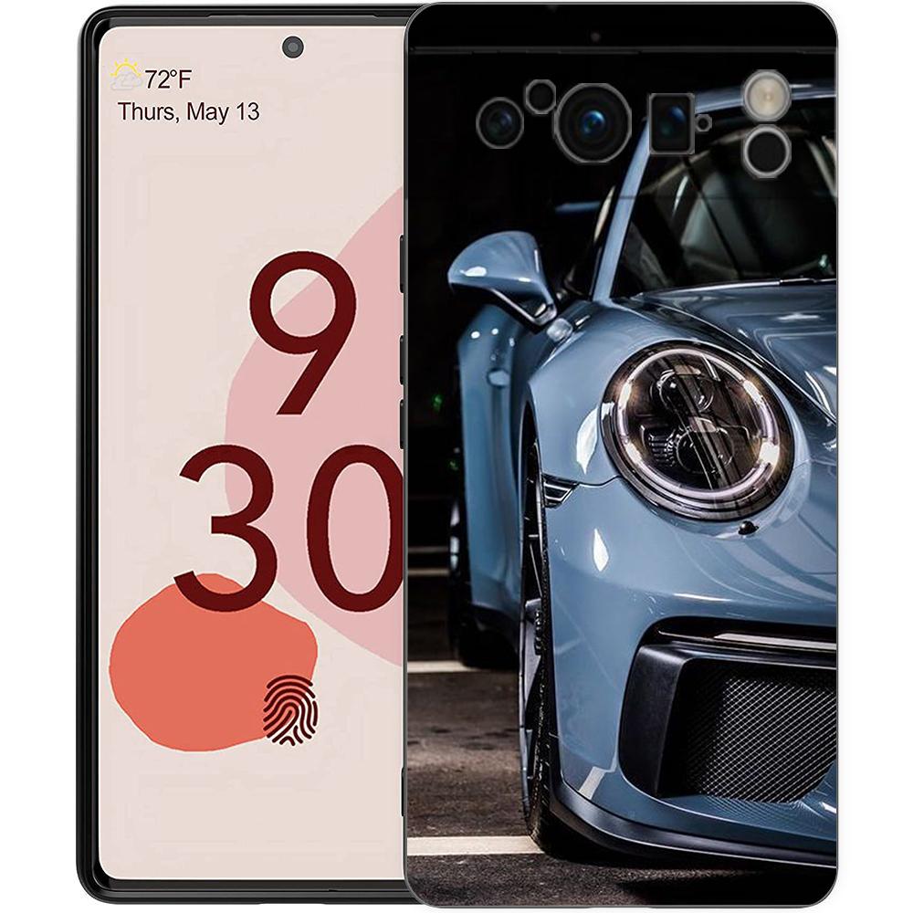 Super Car Sport Phone Case For Google Pixel 8 7 6 Pro 8A 6A 7A 5G Soft Silicone Shockproof TPU Black Cover Fundas