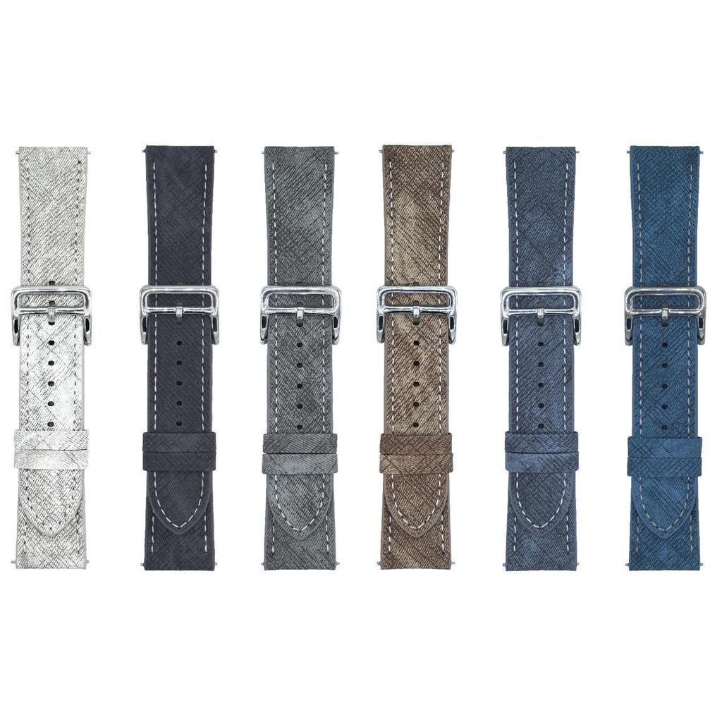 For Samsung Galaxy Watch7/Watch6 Bands Universal 20mm Adjustable Leather Watchband Wrist Strap