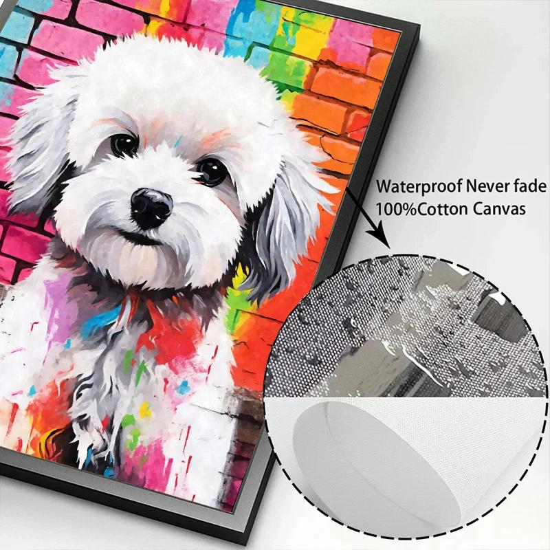 Cute Pet Dogs Graffiti Poster Prints Aesthetic Pug Dachshund Maltese Dog Wall Art Canvas Painting Home Kids Room Decor Picture
