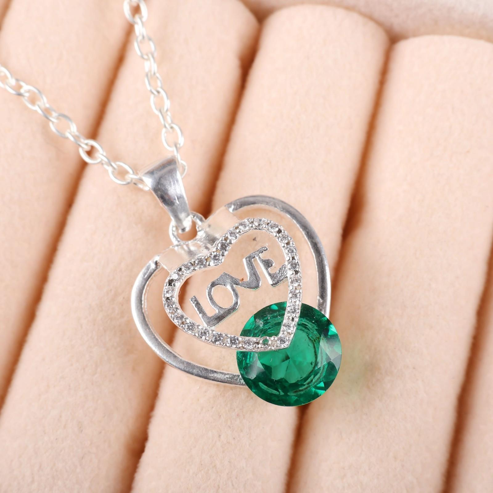 

Chrome Diopside Gemstone 925 Sterling Silver Jewelry Heart Zircon Pendant 1.10 CZP-3-1