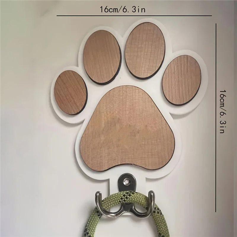 Chic Wooden Paw Print Wall Hook Bedroom And Bathroom Decor Handcrafted Towel & Clothes Hanger