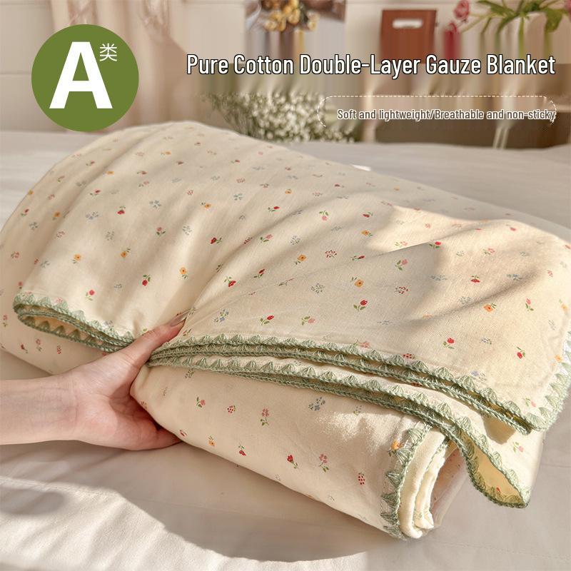 Children's Pure Cotton Double Layer Gauze Summer Blanket & Cooling Quilt