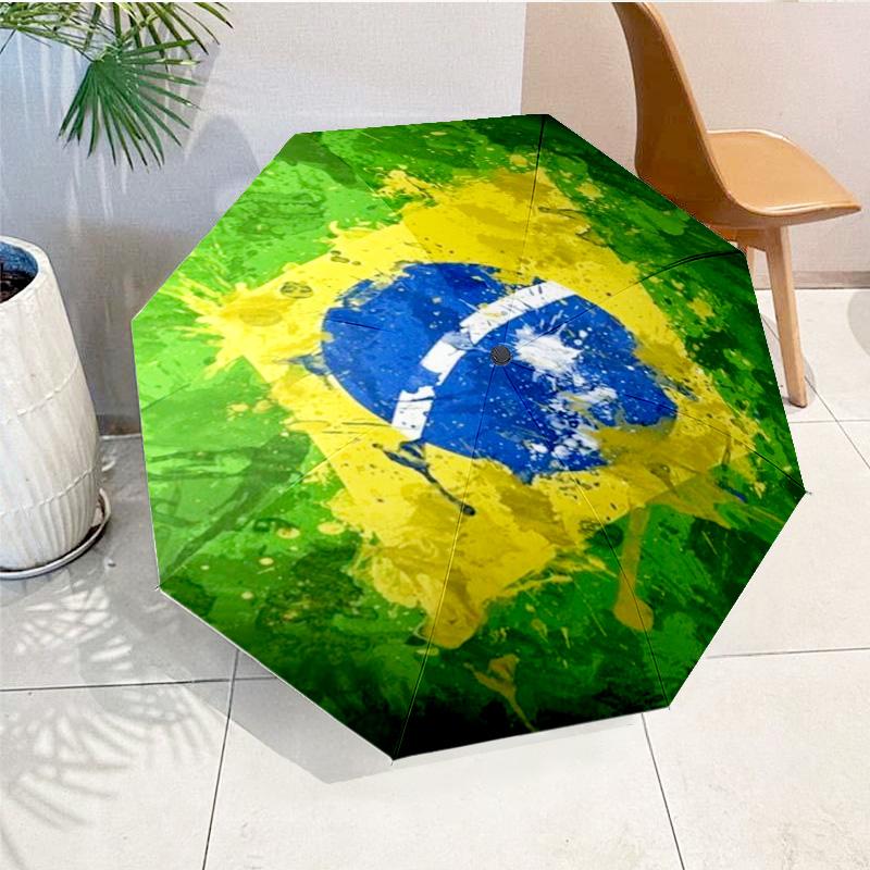 Brazil Artwork Printed Automatic Umbrella, 8-Frame for Travel, camping, Casual Umbrella, Essential Gift for for family and friends