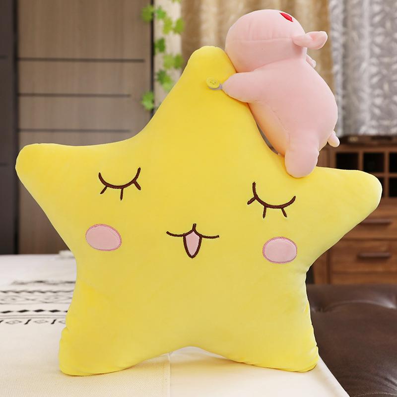 Creative Moon Star Pillow Plush Toy Bear Pig Rabbit Animal Doll Ragdoll Birthday Gift