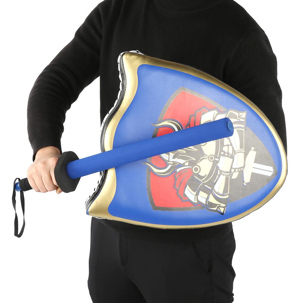 Children Taekwondo Boxing Training Fighting Knight Shield Sword Pretend Play Costume AccessoriesBlue Combination