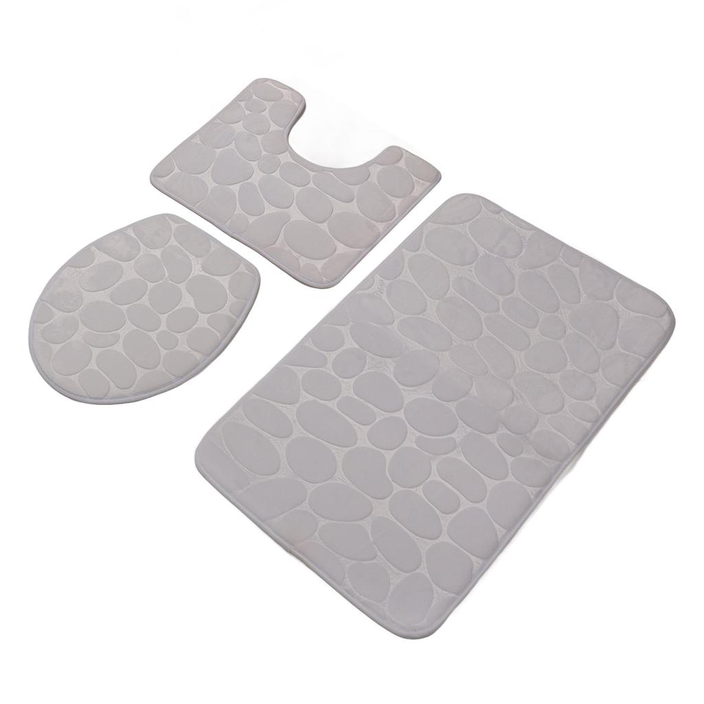 Conjunto de 3 Tapetes de Banheiro Forma U Tapete para Vaso Sanitário Tampa de Vaso Sanitário Tapete de Banho Absorvente de Água Antiderrapante Tapetes de Banho para Treinamento de Penico Crianças Adulto
