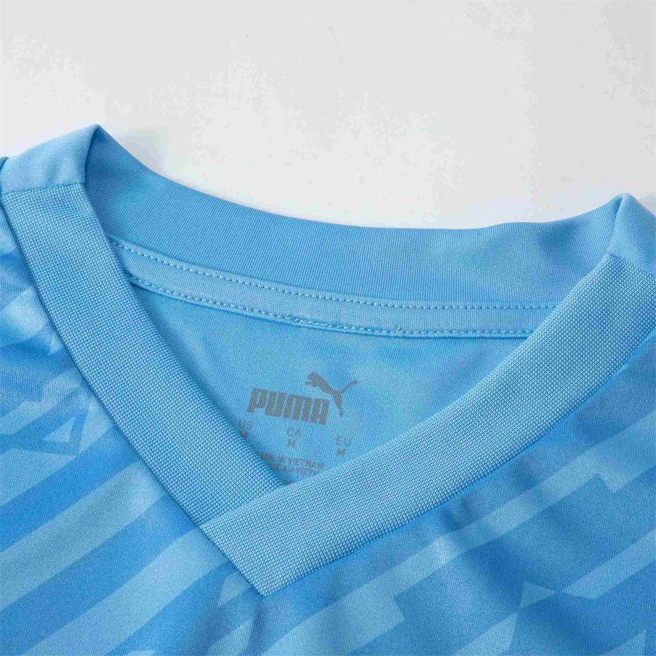 Puma Logo Print Round Neck Short Sleeve T-Shirt Men Tops Light-Blue 705371-18