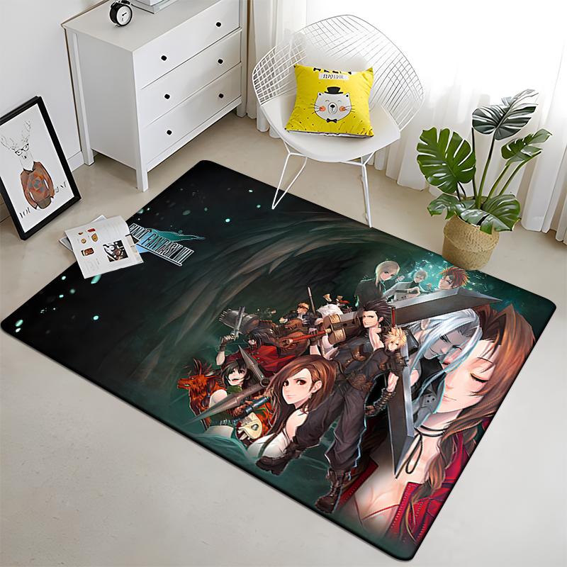 Final Fantasy Carpet Art Printed Living Room Bedroom Children's Rugs Soft Kitchen Area Rug Non-slip Flannel Carpet Floor Mat