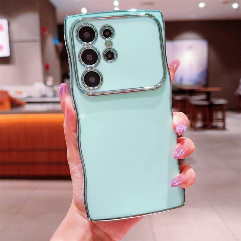 

Suitable for Samsung S25ULTRA Electroplated Wave Mobile Phone Case S24FE Side Love A55 Anti fall A16 Protective Case Samsung S24FE