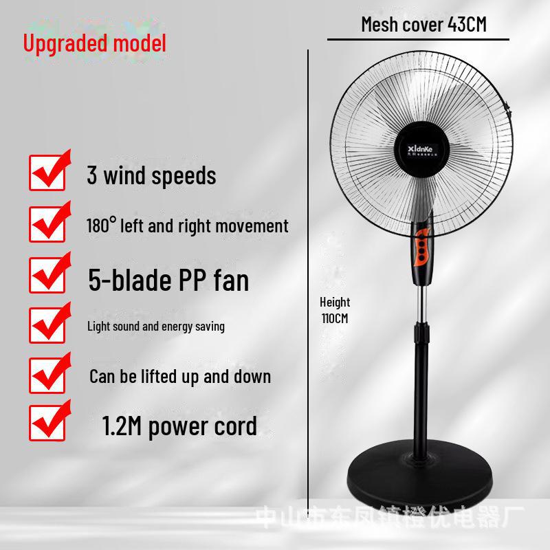 Xianke 16" Silent Floor-Standing Electric Fan for Home & Office