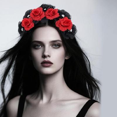 Day of The Deads Costume Accessories Dia De Los Muerto Women's Costume Halloween Cosplay Costume Flower Crowns Headband