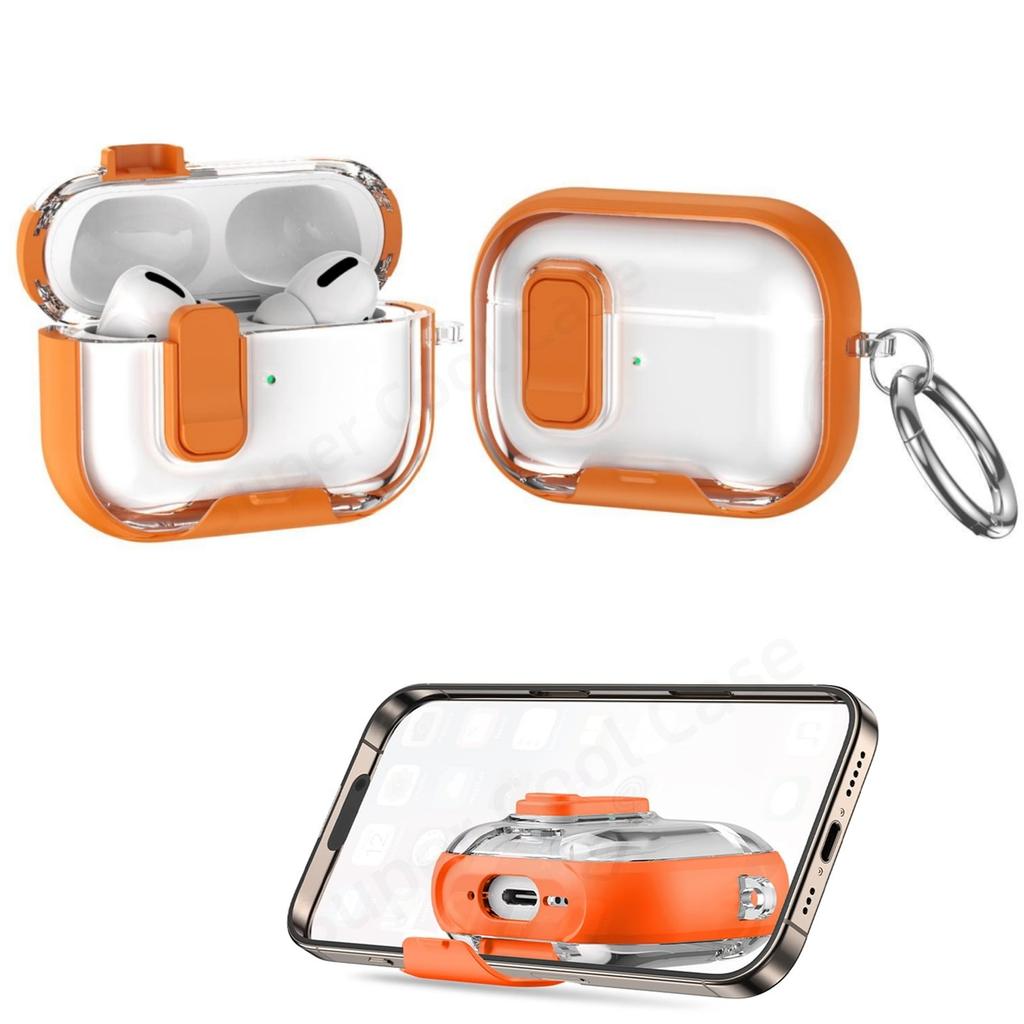 For AirPods Pro 3 Earphone Cases Safety Lock & Phone Stand Design for AirPods Pro 3 Full Drop Protective Cover for AirPods Pro 3