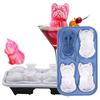 (Blue) Bulldog Ice Cube Tray Bulldog Shaped Ice Cube Mold Silicone Ice Cube Tray