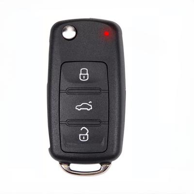 3 Düğmeli Flip Fobs Uzaktan Katlanır Anahtar Kabı Kılıfı VW Tiguan Golf Sagitar Polo MK6 için Kesilmemiş Bıçak Fobs Kılavuz Işıklarla