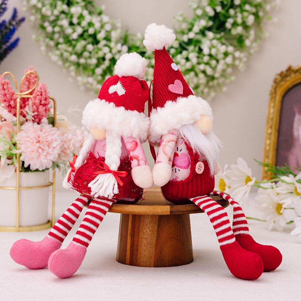 Charming Valentine Gnomes Valentine's Day 12.2x2.76 Inches Plush Dolls Comforting Companions Festive Home Decor