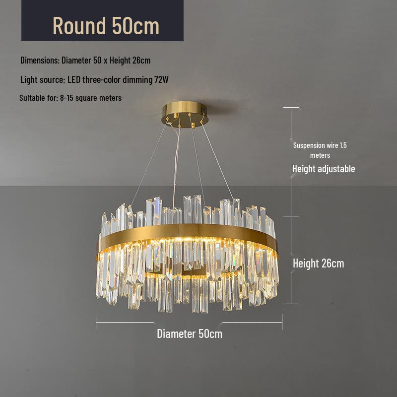 Nordic Luxury Italian Minimalist Crystal Chandelier for Living and Dining Room