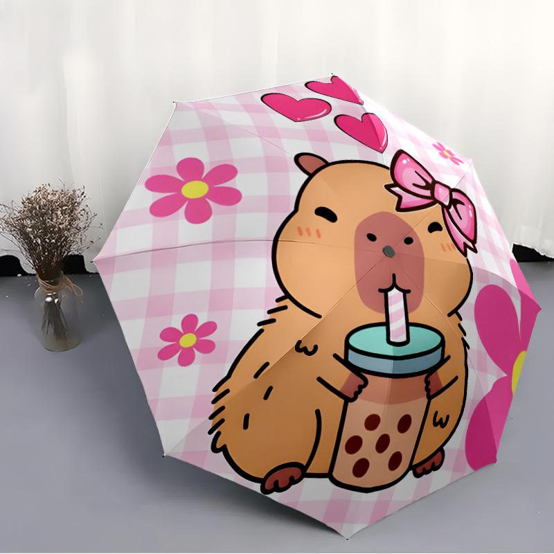 1pc Capybara Umbrella, Sun Protection, And UV Shielding. It Has Eight Sturdy Ribs for Outdoor Use And Perfect As a Holiday Gift