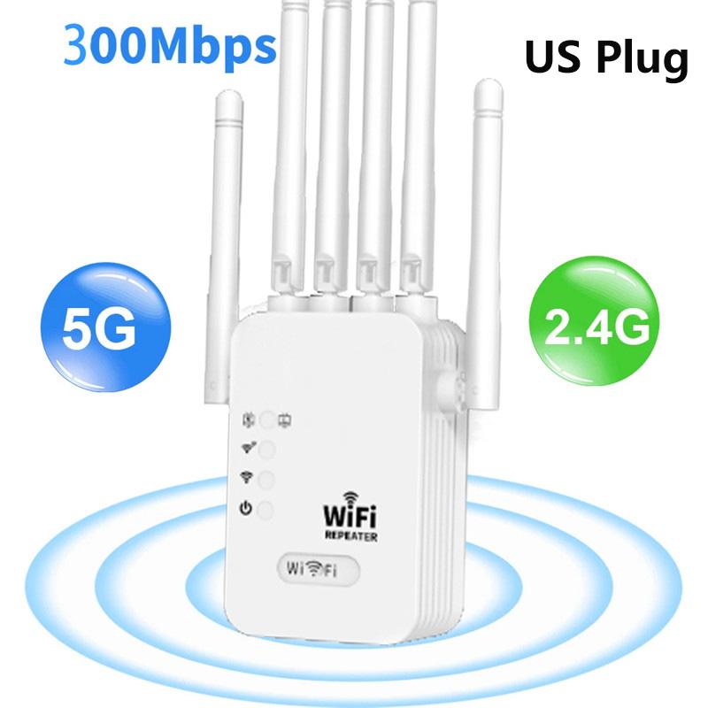 Ripetitore WiFi Dual Band da 1200 Mbps, amplificatore di segnale wireless 2.4G 5G, router Wi-Fi a lungo raggio, per ufficio e casa