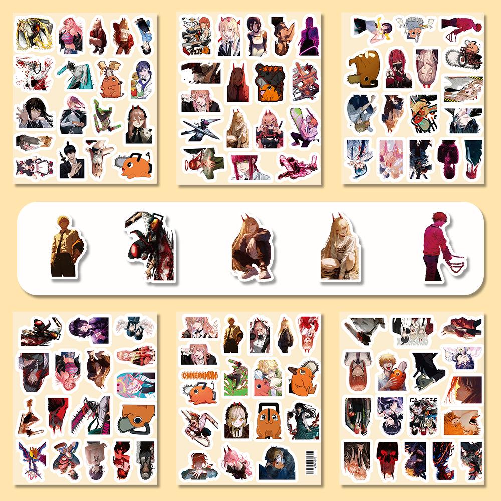 206 Chainsaw Man Stickers: Anime Collection Featuring Makima & Denji