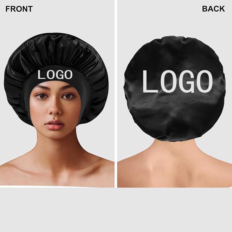 Wide Brim Satin Nightcap: Elastic Silk Hair Protection Scarf for Men & Women, Solid Color, Bath & Chemo Cap.