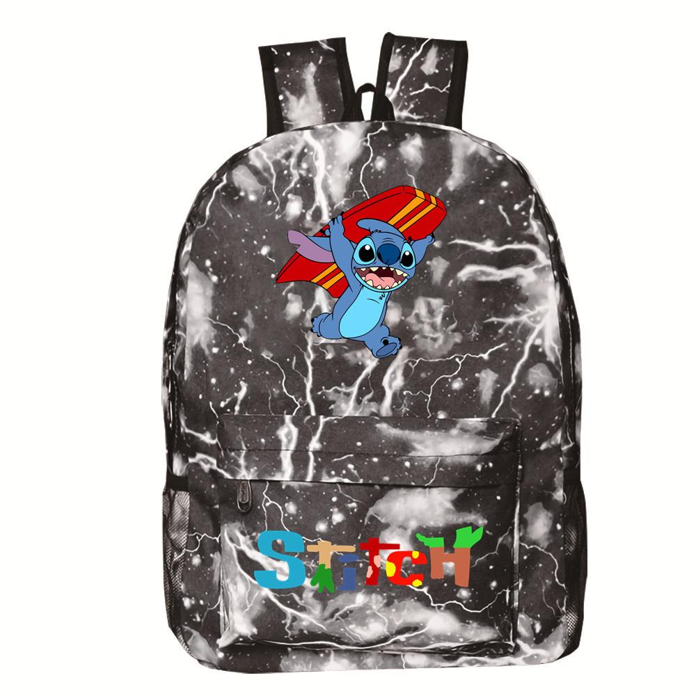School Bag Cartoon Backpack Star Lightning School Bag Student Polyester Casual Printed Backpack Travel Bag