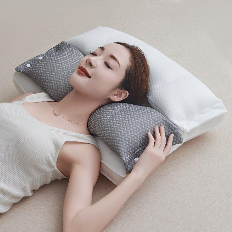 Cotton Fabric Cervical Support Pillow - Concave Design for Neck & Spine Protection