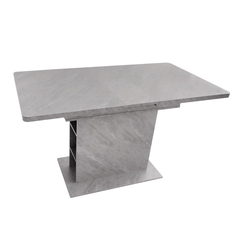 Dining Table Wood, Extendable Dining Room Tables with Storage, Rectangular Kitchen Table, Grey