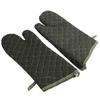 2PCS Canvas +Cotton Oven Mitt Extra Long Thickened Microwave Oven Glove Quilted Anti Scald Heat Insulation Glove