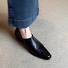 Elegant Slip-On Loafers Women's Spring Summer New Style Square Head Personality Small Leather Shoes Mid Heel Commuting Single