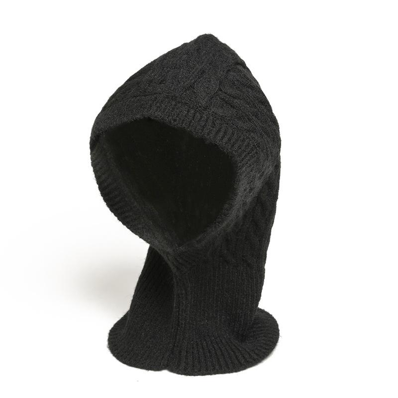 One Hat And Neck Scarf In Winter, Riding Outside, Warm Ear Protection Hat, Knitting Wool, Neck Scarf, And Solid Fried Dough Twists