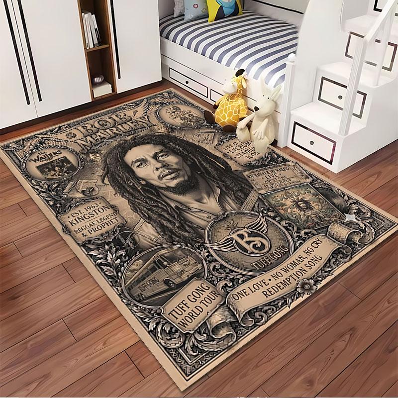 Bob Marley Reggae Art Design suitable as a non-slip mat for the living room or bedroom sofa