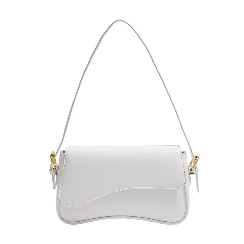 Fashion bag women's new retro autumn shoulder armpit bag commuter messenger solid color small square bag tide