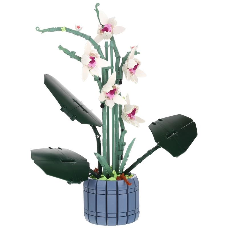Flower Orchid in a Pot Construction Blocks Flower to be assembled 728 pcs.
