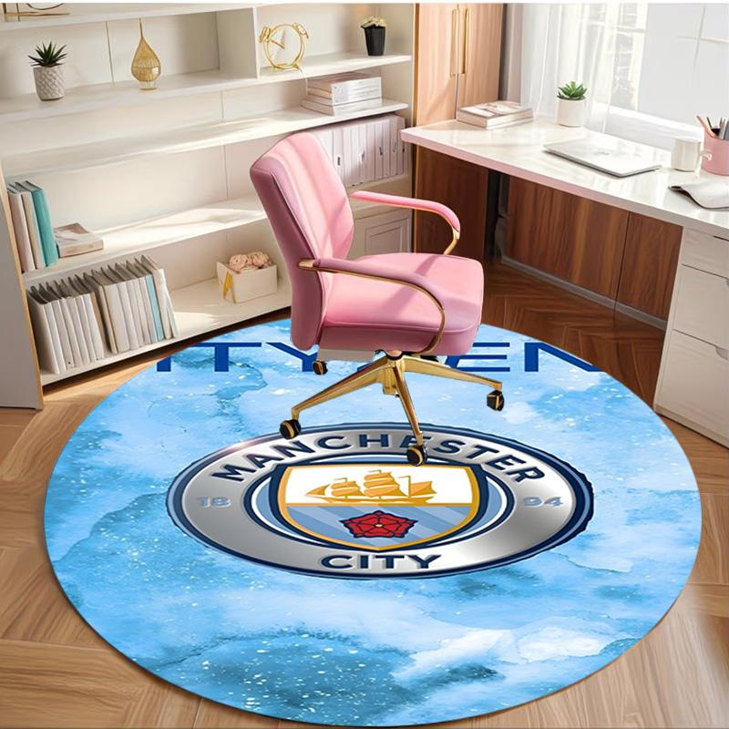 Manchester Football FC Print Round Rug, Washable Floor Carpet, For Entryway Dorm Laundry Room Office Study, Home Decor Birthday Christmas Gift