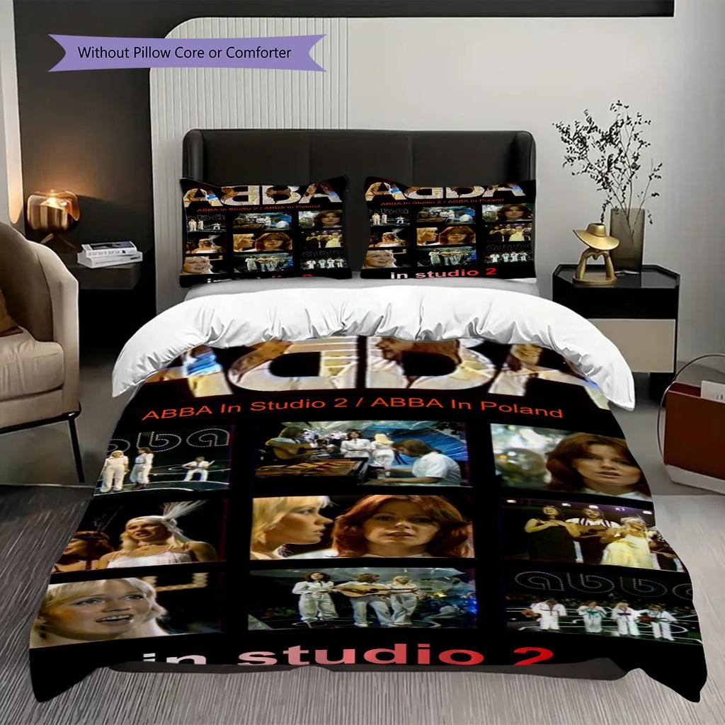 Abba Classic Album Collection Bedding (1 * duvet cover + 2 * pillowcase, without core) 2D Flat Christmas birthday gift Soft and comfortable