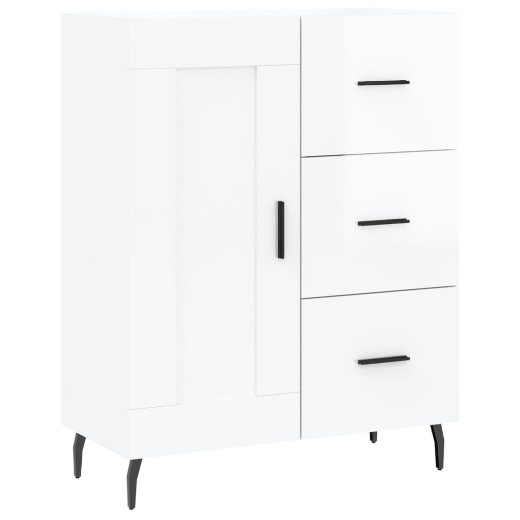 Sideboard High Gloss White 69.5 x 34 x 90 cm Engineered Wood