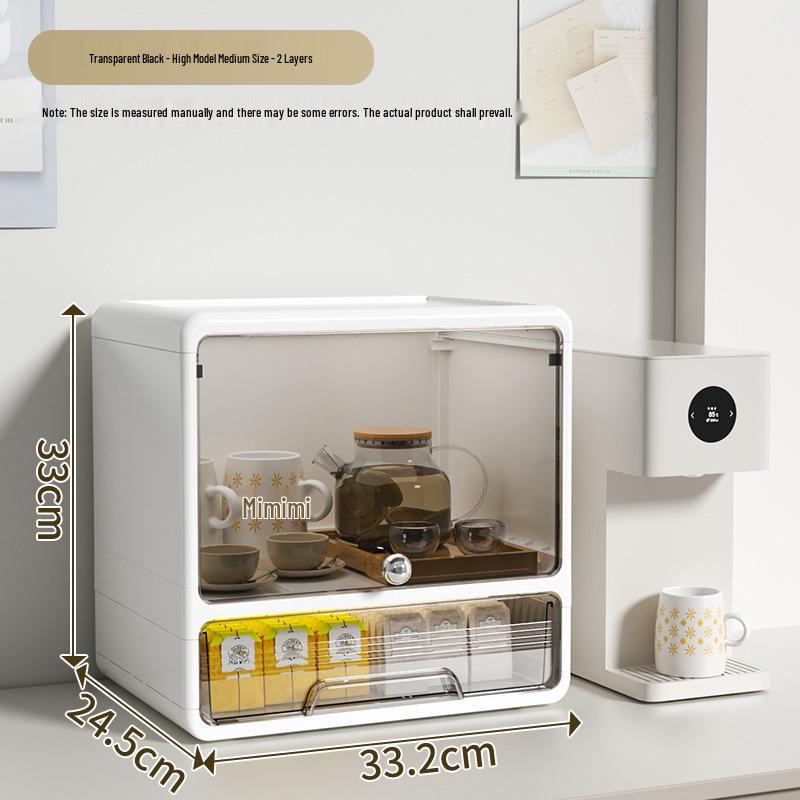 Multi-layer Dustproof Cup Holder & Storage Rack for Living Room