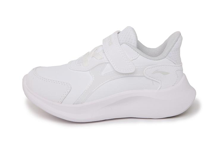 Li Ning Slip Resistant Cushioning Abrasion Resistant Low top Kids Lifestyle Shoes White Children Aged 3 7 Years Old YKNS084-13 26
