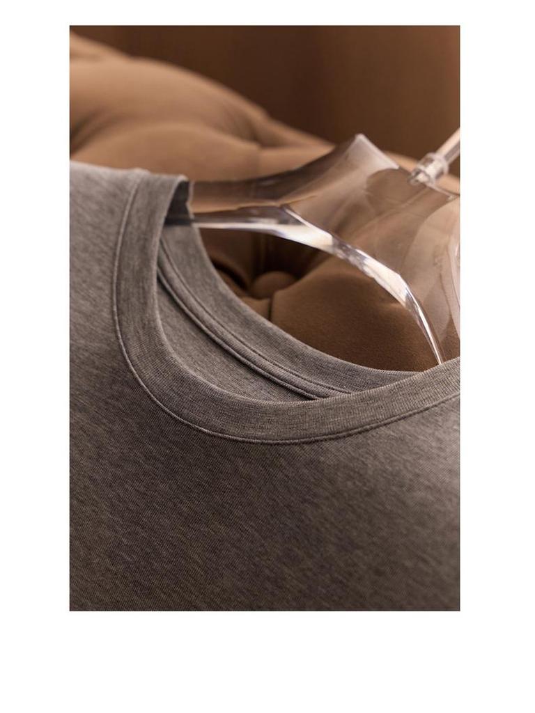 Tanglecel Tencel Silk Elastic Round Neck Short Sleeve Mulberry Silk T-Shirt for Spring & Summer