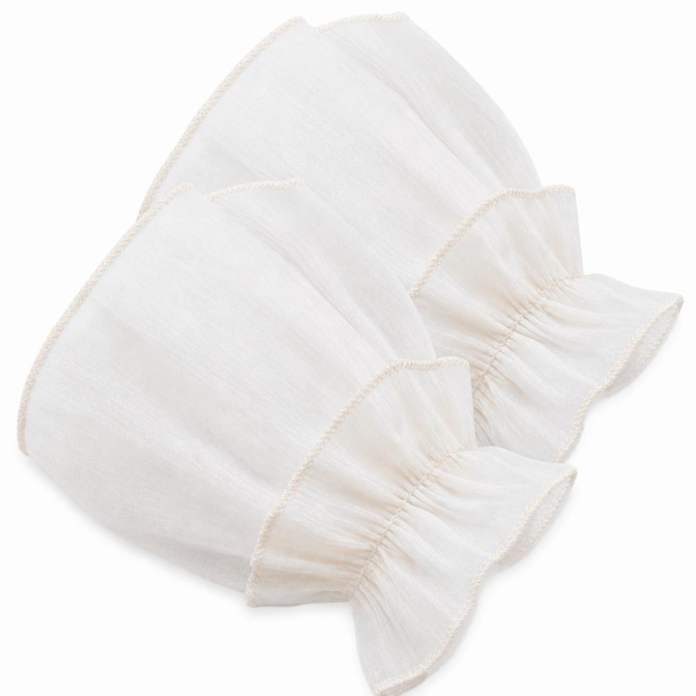 Crystal Detachable Cuffs Ruched Pleated Lace Fake Sleeves Cuffs Hand Wrist Cuffs Lolita Matching Solid Color